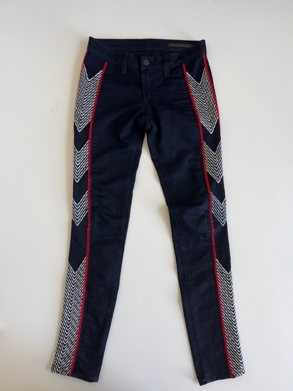 rag & bone Blue Jeans with Red and white Accent Stitching